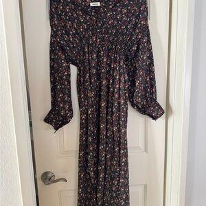 Sandro Black Floral Maxi Dress - size sm like new!